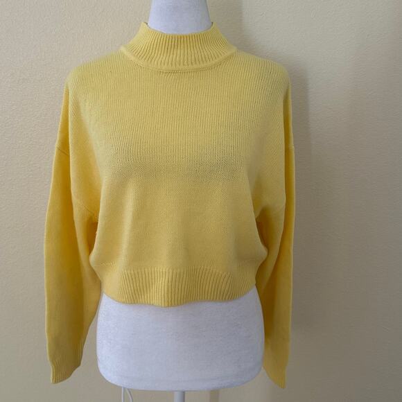 H&M Divided Women Yellow Crop Sweater Size S - Picture 1 of 7